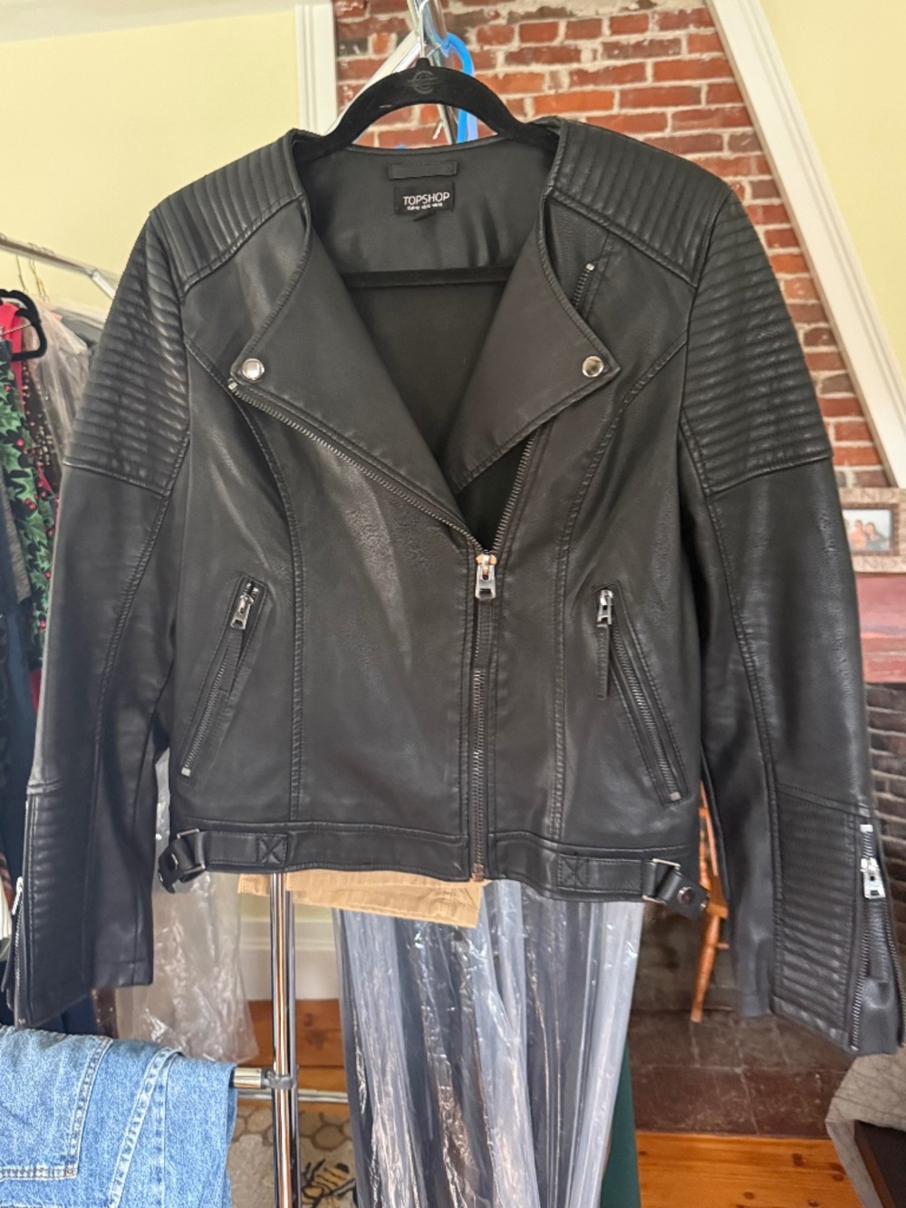Top Shop Faux Leather Motorcycle Jacket